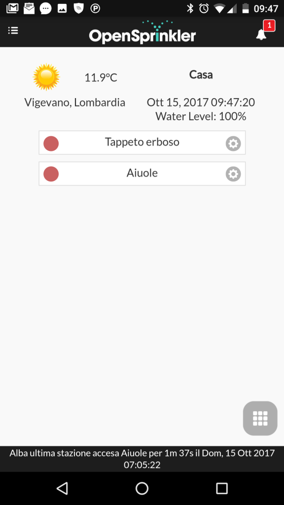 Impianto irrigazione smart OpenSprinkler