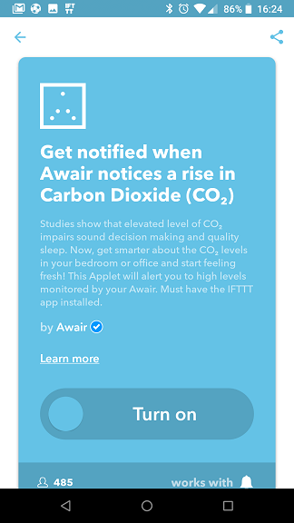 Notifica - Awair 2nd Edition IFTTT Sensore VOC