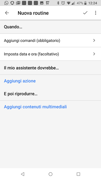 Routine personalizzata Google Home