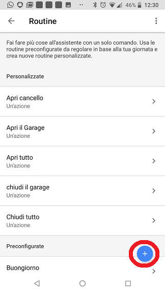 Routine personalizzata Google Home