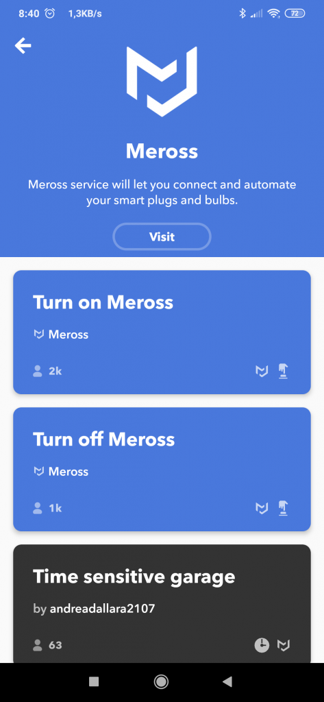 Meross IFTTT