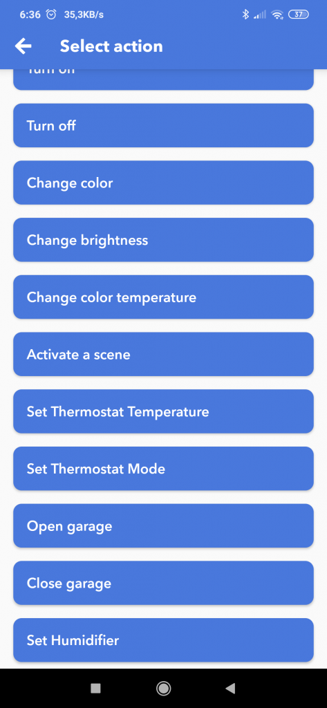 Meross IFTTT action