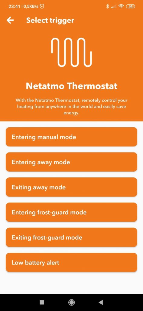 IFTTT Netatmo Thermostat