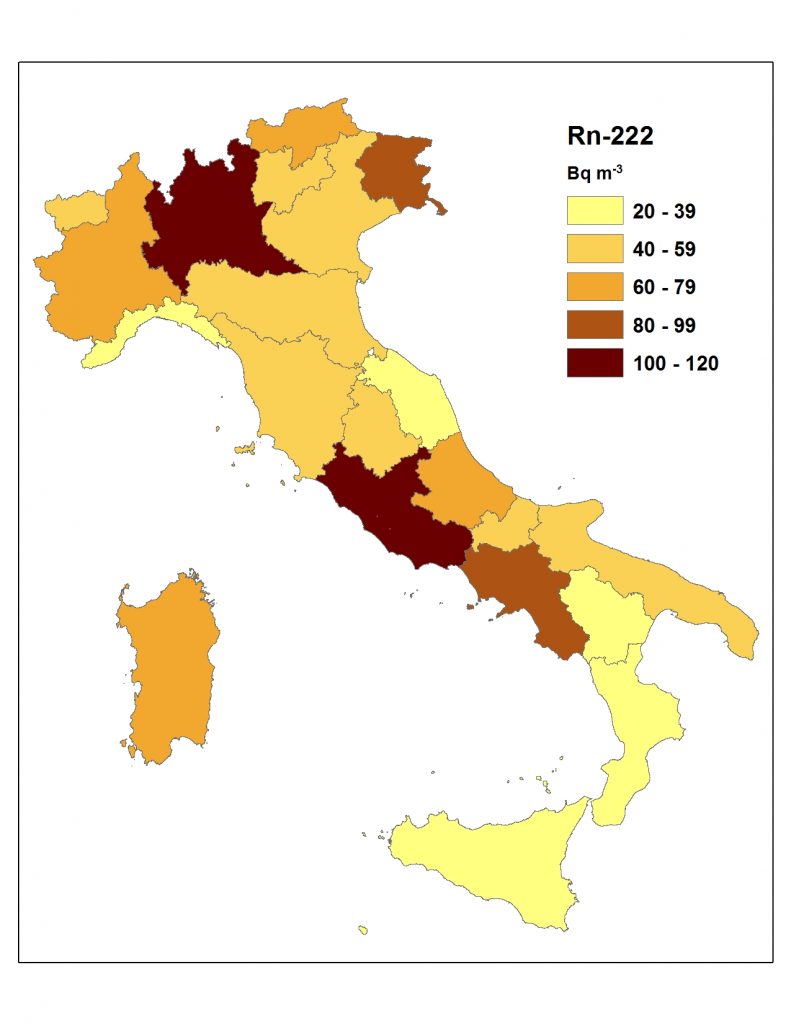Mappa Italia sensore radon