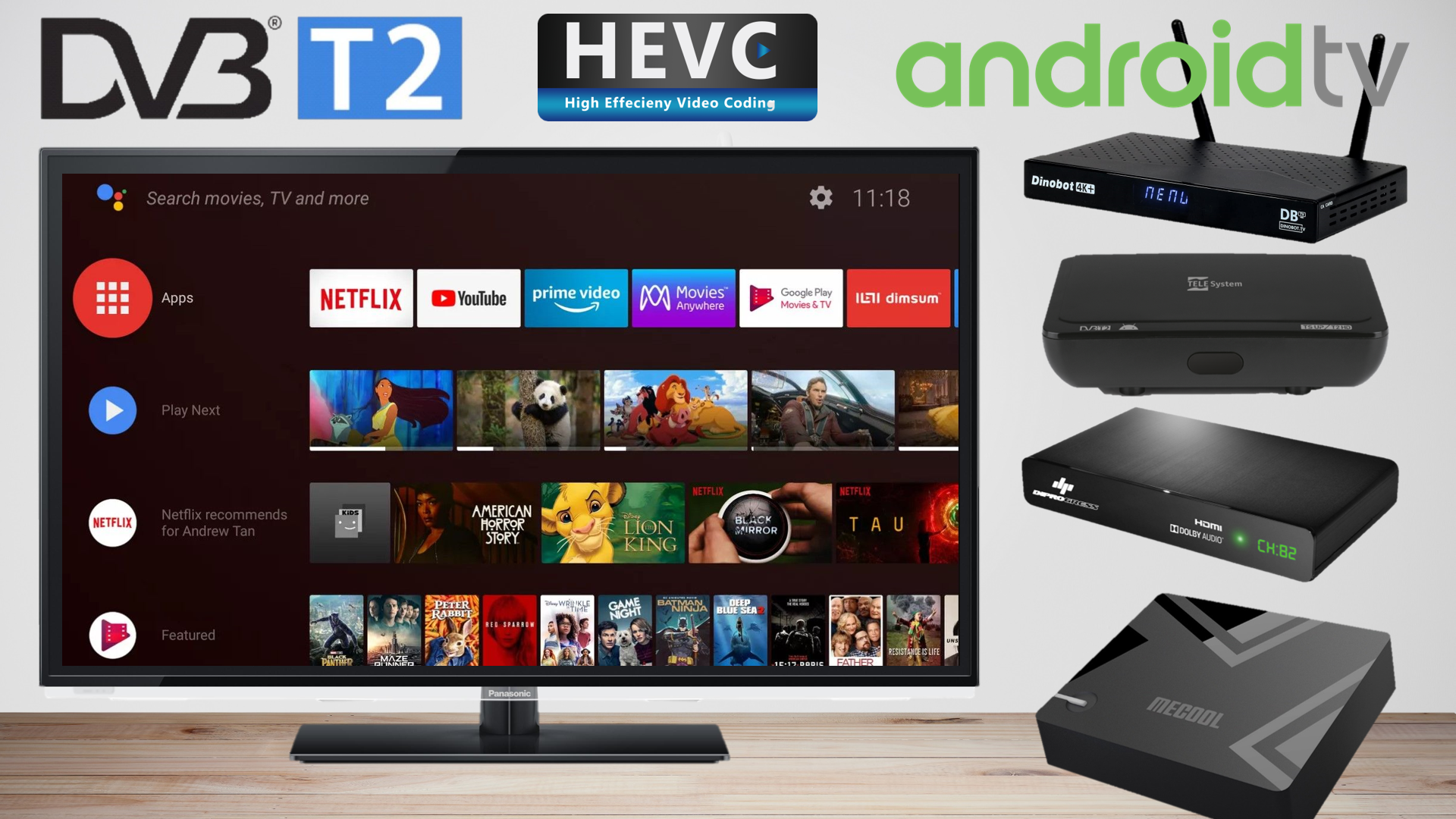 Strong SRT420 4K UHD 2 IN 1 SMART TV BOX ANDROID E DECODER DVB-T2 HEVC265  per vedere i tuoi programmi preferiti Netflix, DAZN, Prime Video :  : Elettronica