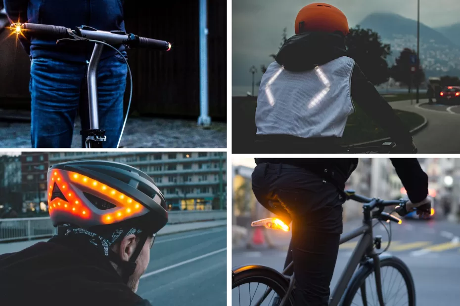 manopole biciclette o monopattini con luci rosse integrate