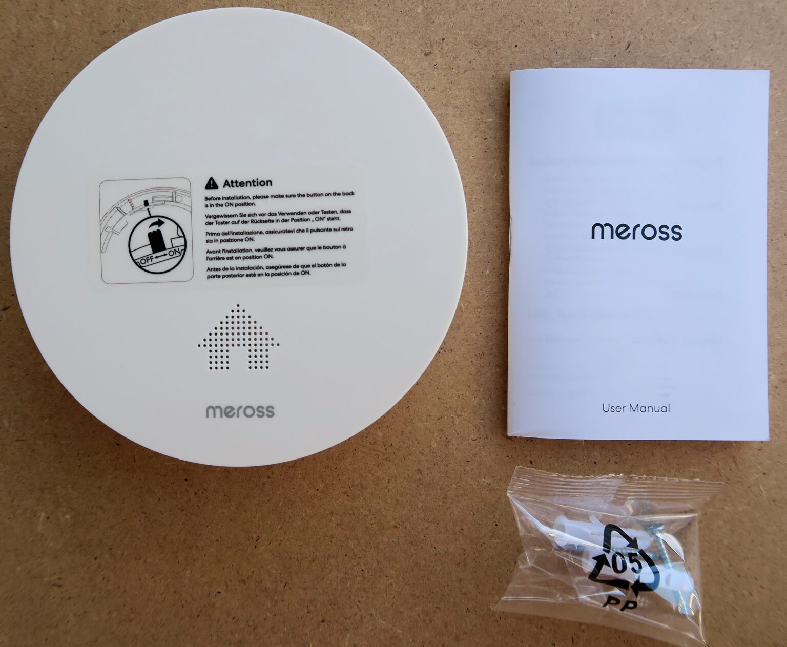 Rilevatore Di Fumo WiFi Meross Con Matter - Doppio Sensore Ottico, Integrato Con App