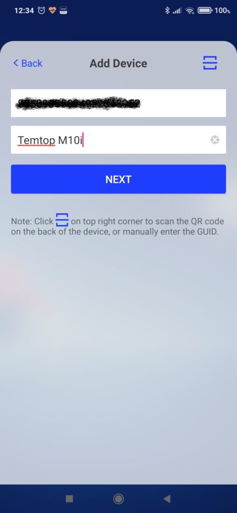 rilevatore qualità aria Temtop M10i app