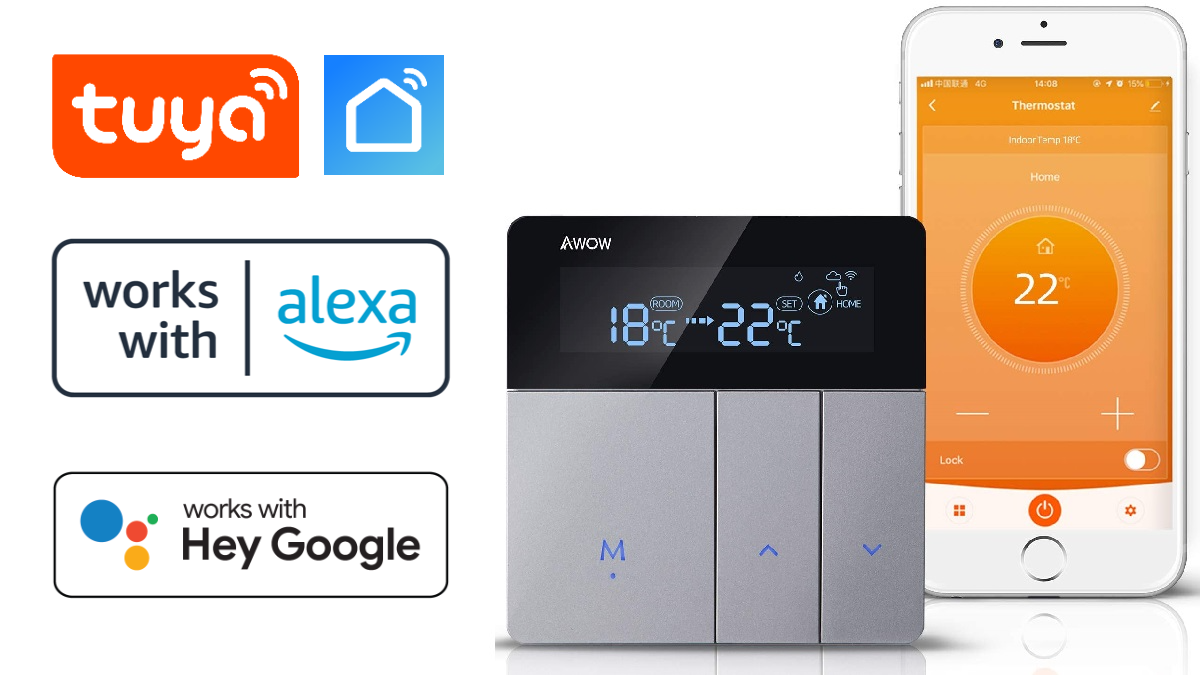 Meross termostato wifi, termostato smart per caldaia, cronotermostato,  termosta