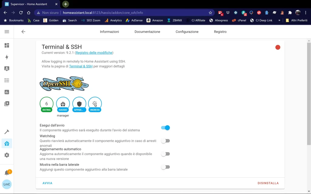 Installare SSH su Home Assistant OS