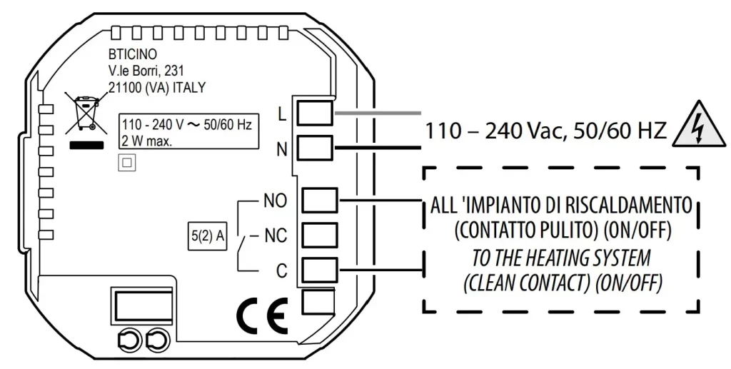 Bticino XG8002 - Termostato digitale wifi SMARTHER 2 nero