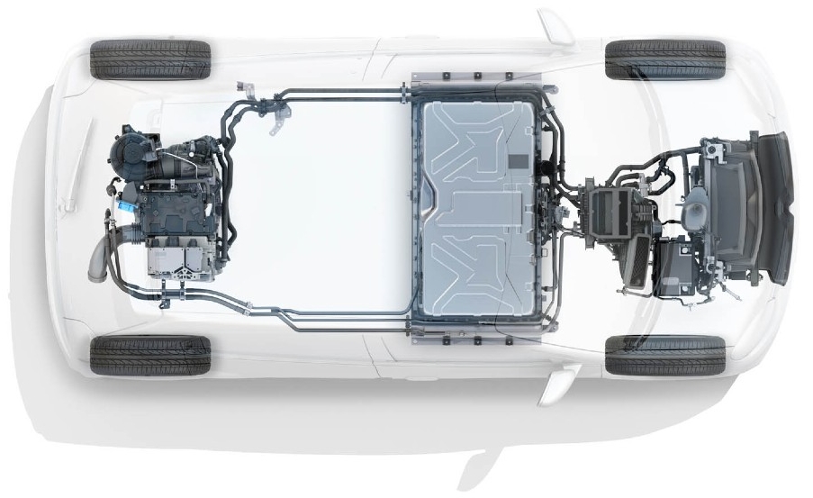 Posizione motore e pacco batterie Renault Twingo elettrica