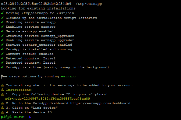 Installazione EarnApp su Raspberry Pi