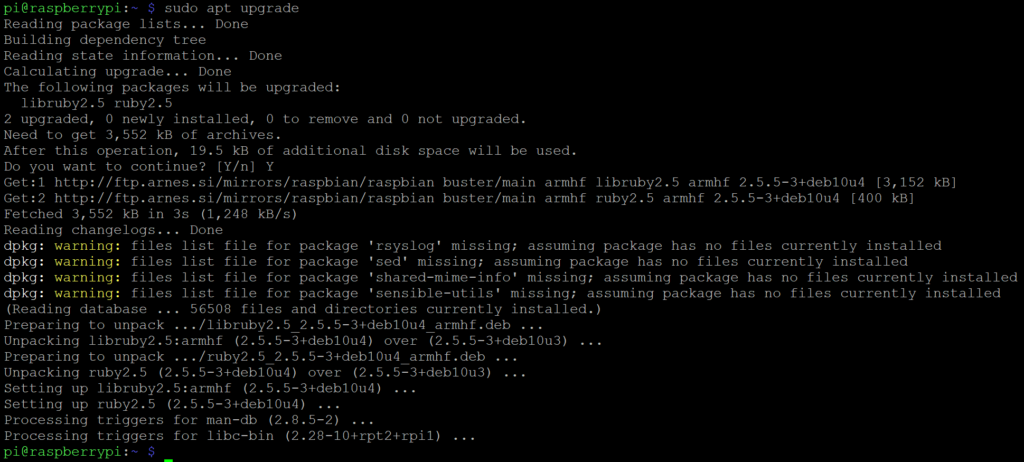 Aggiornare Rasperry Pi OS
