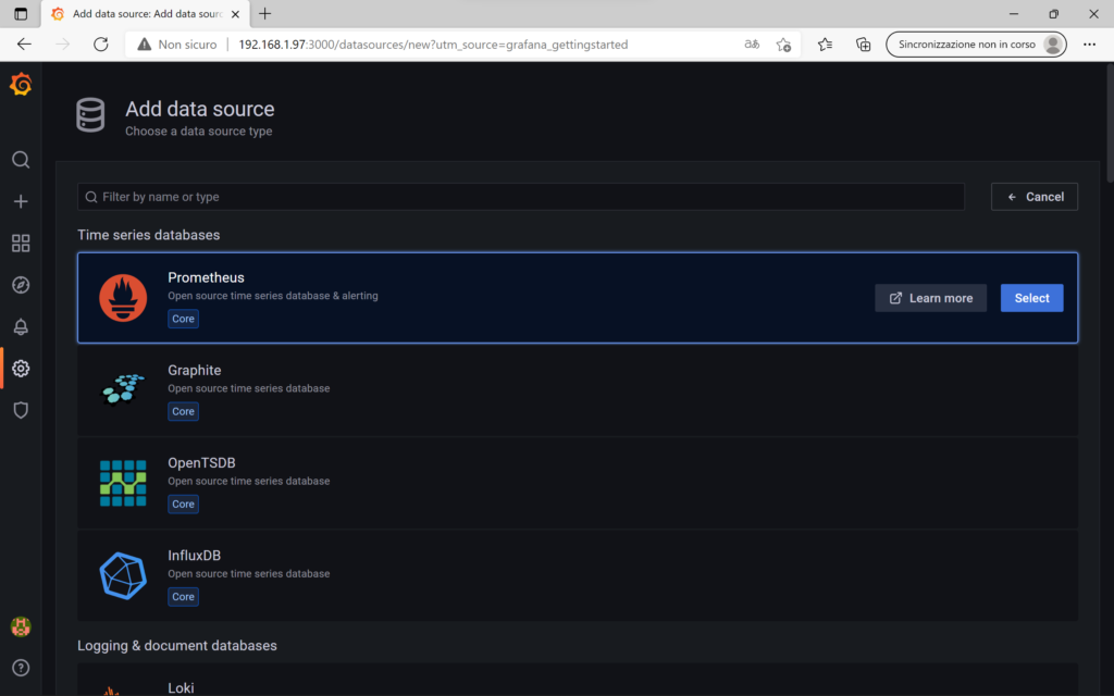 Grafana e Prometheus su Raspberry Pi