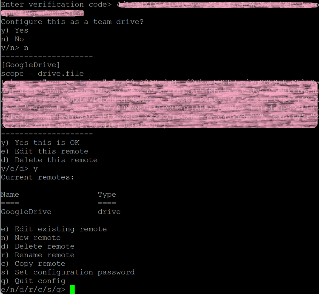 Configurazione RClone Google Drive su Raspberry Pi