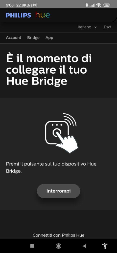 Collegare e configurare Philips Hue Bridge