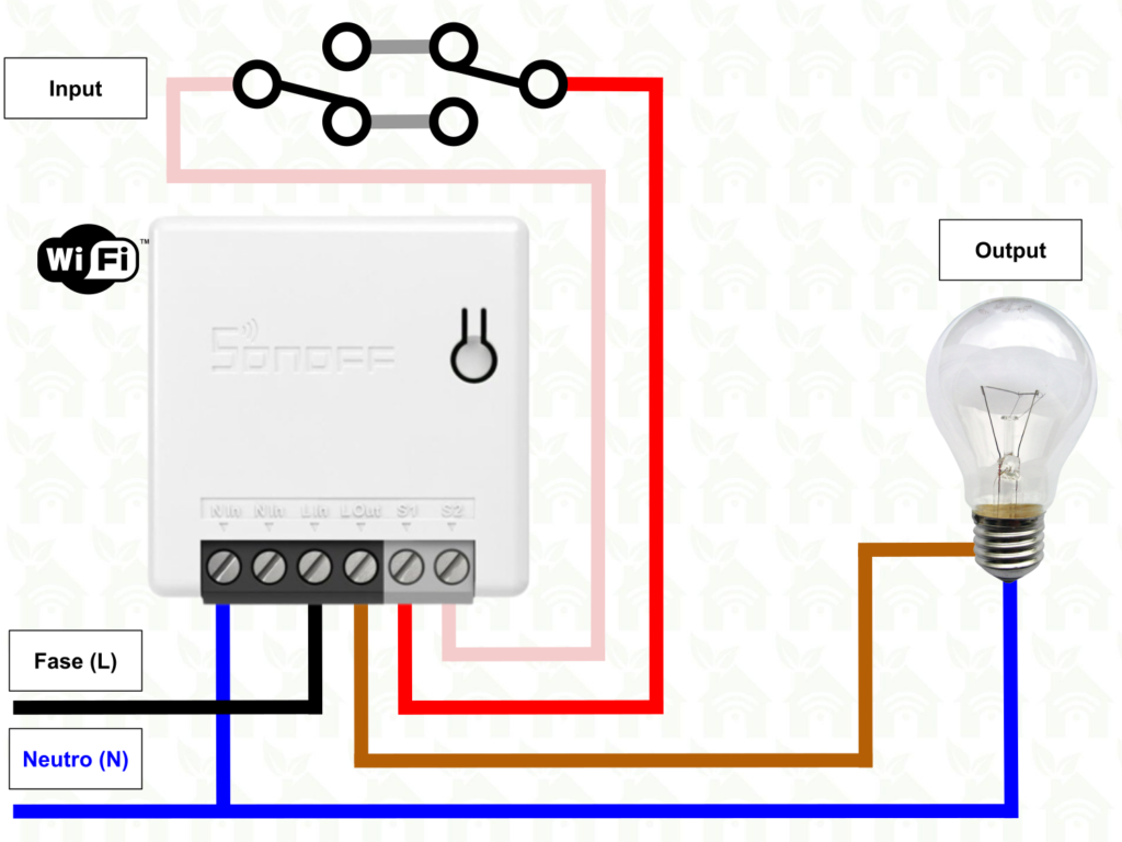 Come collegare Sonoff Mini R2: schema di collegamento con deviatore