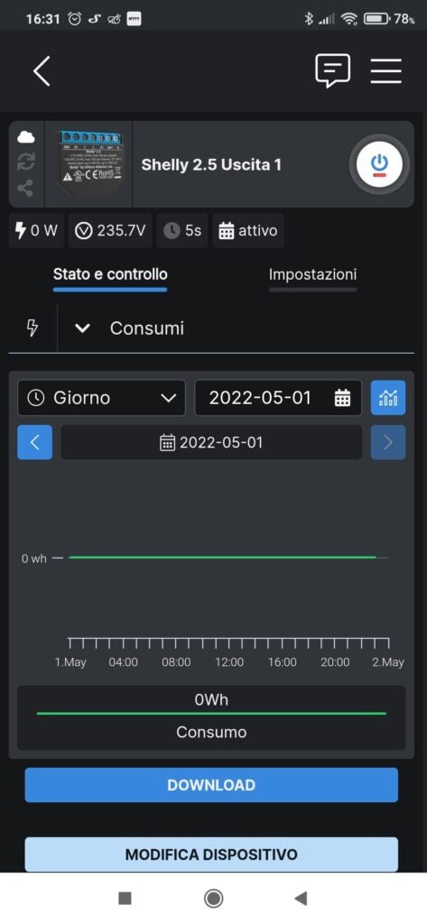 Shelly 2.5 schema e manuale in italiano: Alexa, deviatore