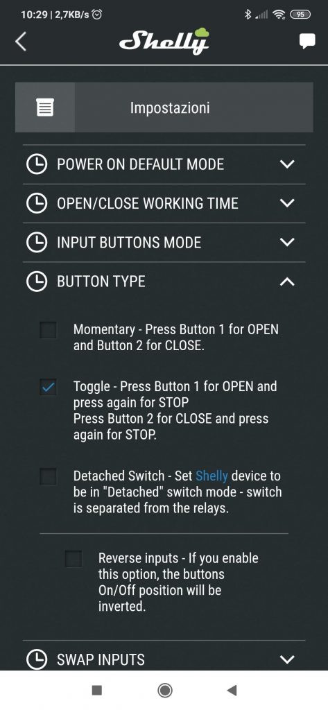 Shelly 2.5 tapparelle