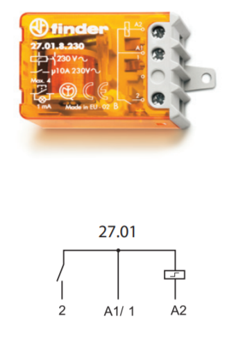 Relè interruttore Finder 27.01