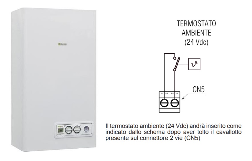 Schema elettrico collegamento termostato 2 fili alla caldaia