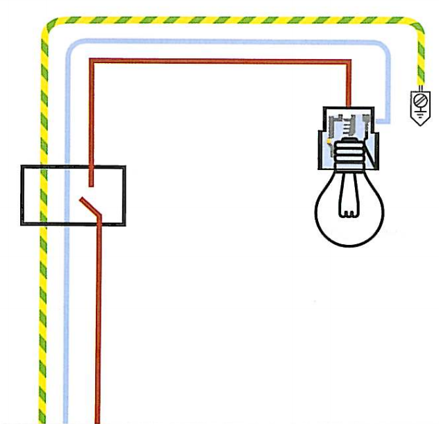 Schema elettrico punto luce interrotto